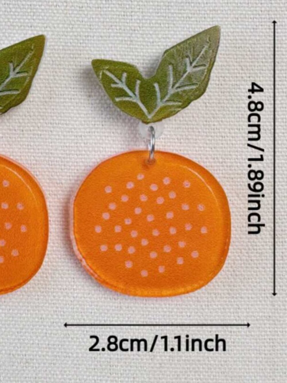 Oranges! Acrylic Drop Earrings - Picture 4 of 5
